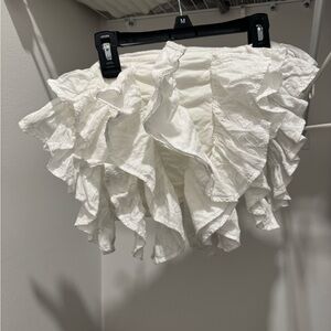 Anthropologie Ivory Ruffled Top